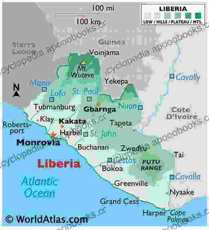 A Map Of Liberia, Showcasing Its Location In West Africa The Republic Of Liberia: The Foundational Words Of Our Nation