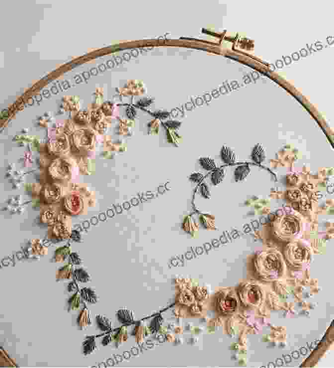 An Exquisite Floral Embroidery Design Showcased On A Delicate Fabric. Ultimate Stitch Guide: Step By Step Projects To Help You Get To Grips With Embroidery Hand Sewing