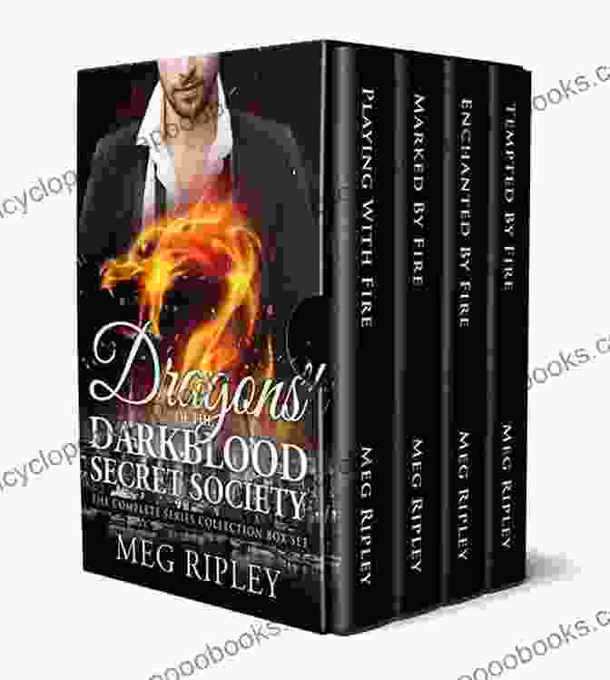 Dragons Of The Darkblood Secret Society Book Cover Featuring A Majestic Dragon Soaring Over A Mystical Landscape. Dragons Of The Darkblood Secret Society: The Complete Collection Box Set