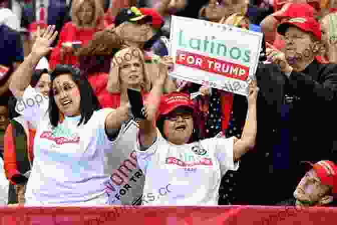 Latino Voters Raising Their Hands At A Political Rally Campaigning To The New American Electorate: Advertising To Latino Voters