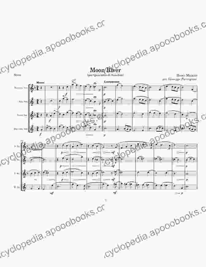 Moon River For Saxophone Quartet Sheet Music Cover Moon River For Saxophone Quartet