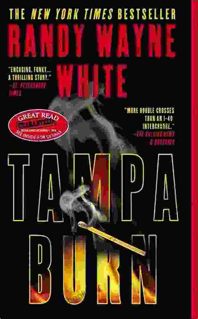 Tampa Burn Book Cover Featuring Doc Ford Standing In Front Of A Burning Building Tampa Burn (A Doc Ford Novel 11)