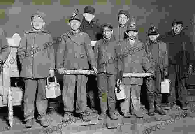 Two Young Coal Miner Boys In Overalls, Holding Pickaxes Digging A Hole To Heaven: Coal Miner Boys